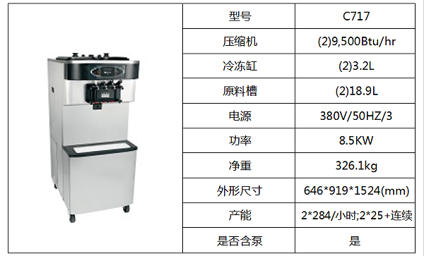 泰而勒 C717软式冰淇淋机（双缸）